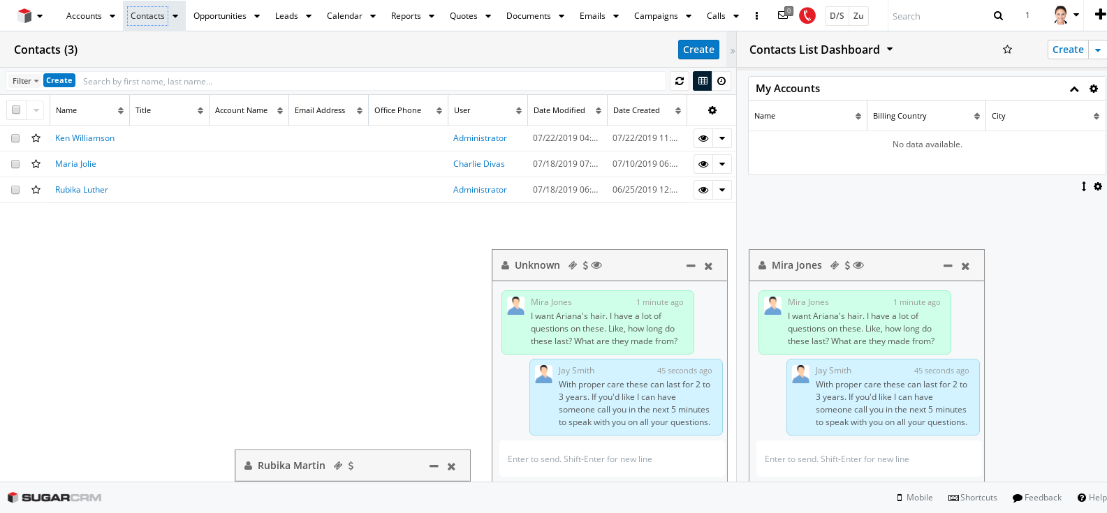 SugarCRM - Aavaz chat center