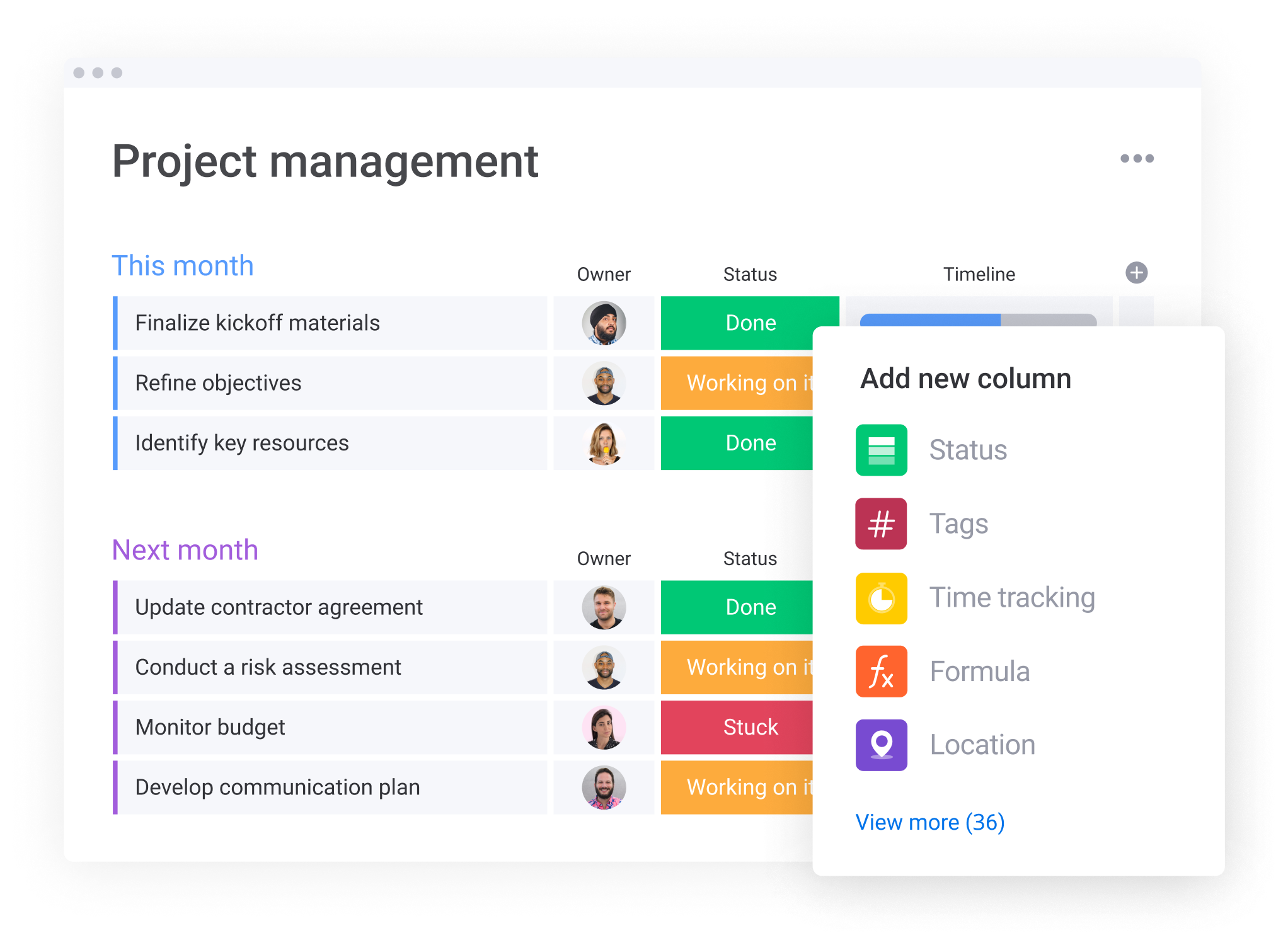 Simple board_project management_add column-1